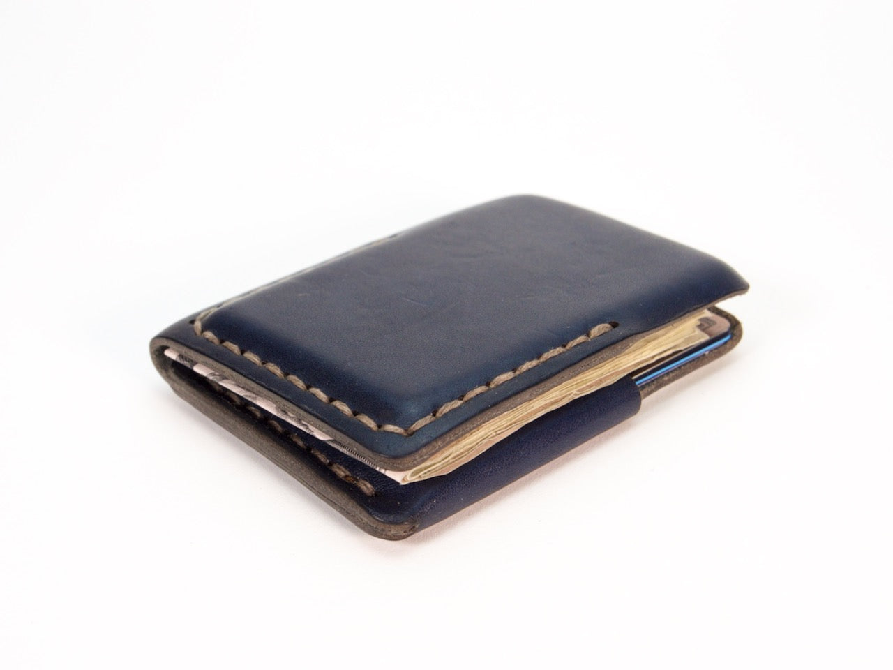 Cobalt Blue & Bone Leather Wallet